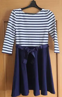 ポロ ラルフローレン ボーダー ワンピース ネイビー 12-14  150cm