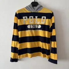 ポロラルフローレン ボーダー フーディ ロンT 長袖カットソー M(150)