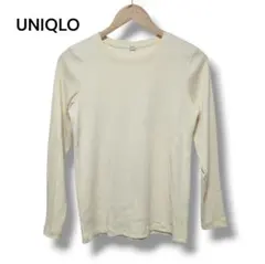 UNIQLO ワッフルクルーネックTシャツ 長袖 イエロー M