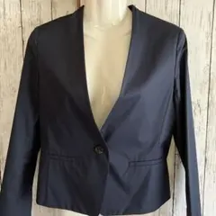 新品　ICB ネイビー　ノーカラージャケット　小さいサイズ