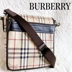美品 BURBERRY ノバチェック シャドーホース PVC ショルダーバッグ