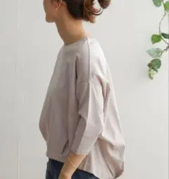 コットンタック7分袖プルオーバー DOORSアーバンリサーチドアーズ　ベージュ