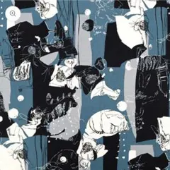 437. KOKKA綿麻シーチング【ArtCAT 】ブルー