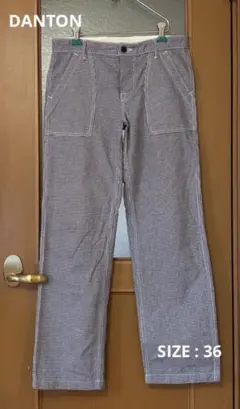 《極美品》DANTON ベイカーパンツ　ワークパンツ　36 千鳥柄のサムネイル