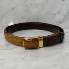 I405 良品✨ヴェルサーチェ クロコ ベルト 4連金具 メデューサー
