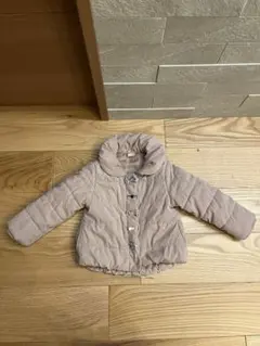 プティマイン　リボン　ダウンコート　100cm ピンクベージュ