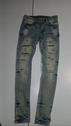 mnmlミニマル ペイズリーストレッチスキニーデニム 29