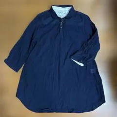 Natural & Casual clothes 長袖シャツ ネイビーのサムネイル