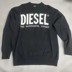 DIESEL ニット セーター ブラック ロゴ入りのサムネイル
