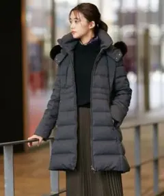 ナノユニバース 西川ダウン サージロングダウン グレー NANOuniverse