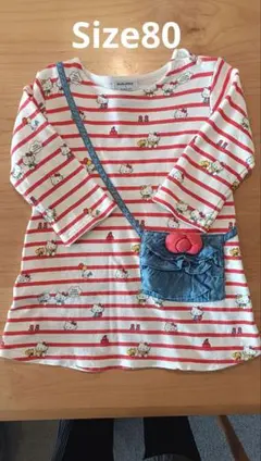 サンリオ　ベビーワンピース 長袖ワンピース 80 キティちゃん服 春秋