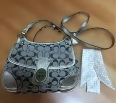 ◇COACH◇シグネチャー ターンロックミニショルダーバッグ スカーフ 