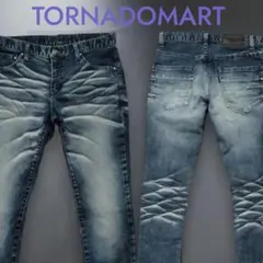 TORNADO MART Y2K 3DCRUMPLED SKINNY JEANSのサムネイル