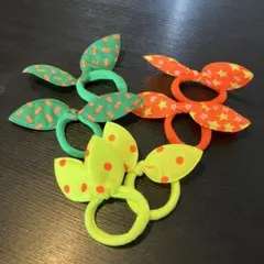 カラフルリボン型ヘアゴム6個セット