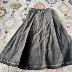 ケミカルキリカエフリンジSK ロングスカート ケミカルウォッシュ デニムスカート