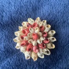 レトロ　フジツボ　貝殻 花 デザイン ブローチ 約8cm