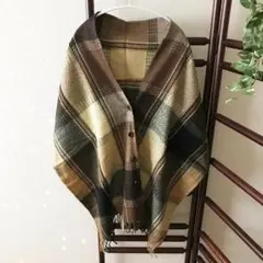 【格安販売】　ストール　新品未使用　ブラウン　チェック　ボタン付