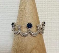 K18WG ブルーサファイア×ダイヤモンド リング