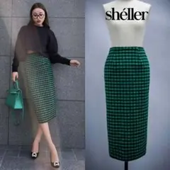 sheller シェリエ ZIPチェックタイトスカート - メルカリ