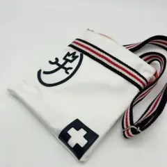 【美品】カステルバジャッグ サコッシュ 白 濃紺 レザー クロスボディ ロゴ