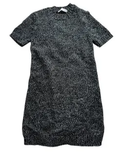 【ZARA】ブラック系 半袖ニットワンピース