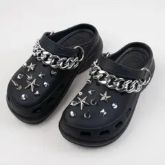 クロックス crocs ジビッツ デコ 韓国 y2k 星 シルバ 　星　チェーン