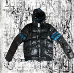 Y2K 00s ダウンジャケット 平成 グランジ お兄系 光沢 ブルー