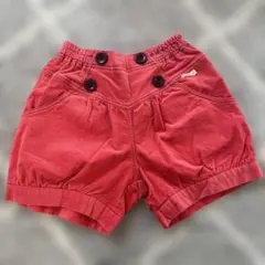 赤 ボタン付きハーフパンツ 100cm~