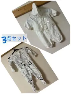 セレモニードレス ベビードレス & 帽子2way & 足つきロンパース 3点