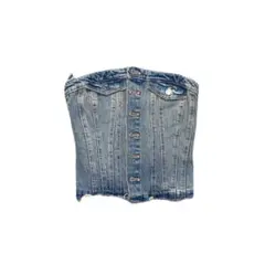 ZARA デニム ベアトップ 平成ギャル　y2k