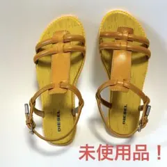 ❤️ 미사용 品！❤️大人気！ ディーゼル 23cm サンダル 黄色 牛革 신발