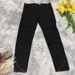 ZARA ザラ PREMIUM スキニー デニム ブラック 切りっぱなし 38