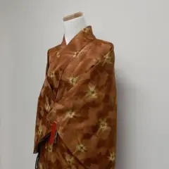 道中着 唐花模様 唐花模様 ワインレッド 着物 082t - メルカリ