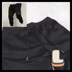 ジョガーパンツ スウェット裏起毛 厚手 カジュアル メンズ 黒 秋冬 m10