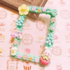 うさちゃんとお花と虹ちゃんのホイップデコ トレカケース うさぎ お花 パステル