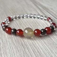 生命力を高め金運アップ/ルチルクォーツ・他/パワーストーンブレスレット