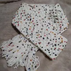 カラフル点模様ニットマフラー