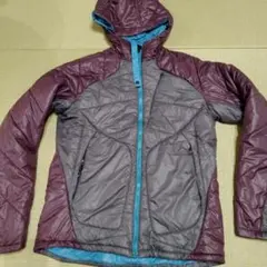 adidas フード付きダウンジャケット 紫/青　古着　Lサイズ