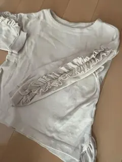 オーシャン＆グラウンド　フリルデザイン ホワイト 長袖カットソー 120