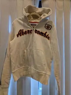 Abercrombie フルジップパーカー M ホワイト　メンズ