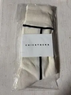 CHICSTOCKS ソックス アイボリー ブラック Lサイズのサムネイル