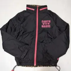 140★アースマジック★内フリース！ロゴプリントナイロンジャンパー★