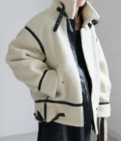 ap retro スタンドカラーボアブルゾン　M