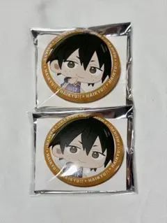 ハイキュー!! タイトーくじ　Ｆ賞 ふわふわ缶バッジ　山口忠　2点セット