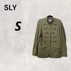 SLY 斯萊 綠色 S 無領外套 附裝飾鈕扣 有口袋