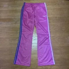 adidas ピンク ストライプ ジャージパンツ M