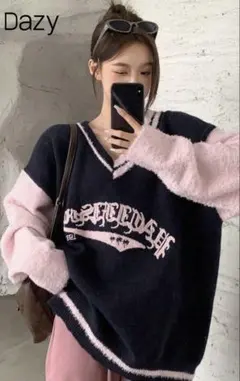shein dazy Dazy 文字グラフィック オーバーサイズセーター M