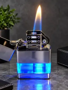 LEDライター メタルシルバーボディ 喫煙具 男女併用 zippo
