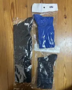 サッカーソックス黒と青のソックス 22-24