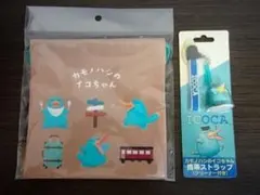 カモノハシのイコちゃん　22周年ミニ巾着＆携帯ストラップ　JR西日本